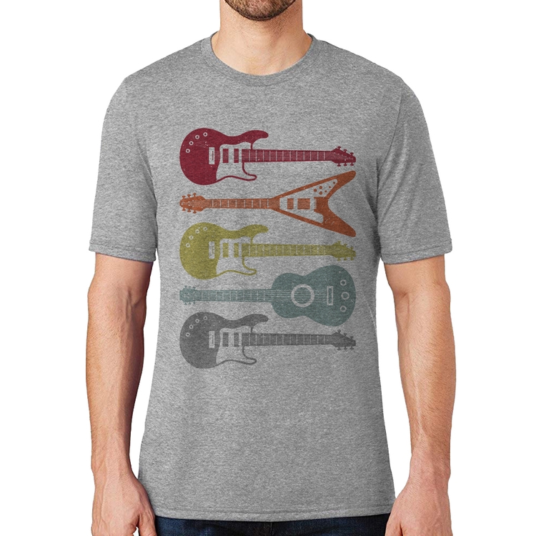 Camiseta Tipos de Guitarra - Cinza