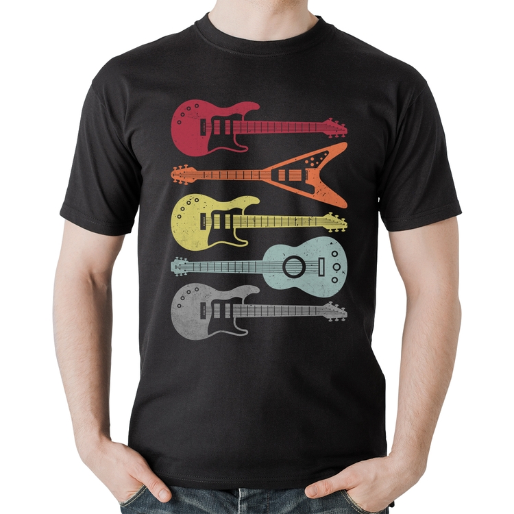 Camiseta Algodão Tipos de Guitarra