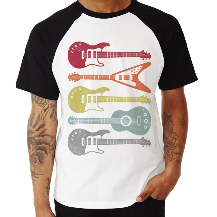 Camiseta Raglan Tipos de Guitarra