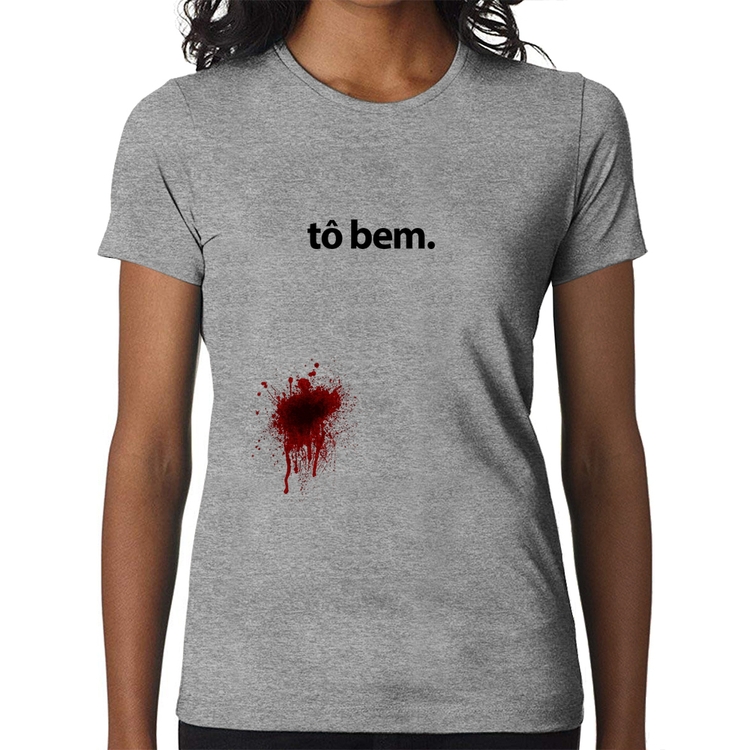 Baby Look tô bem - Cinza