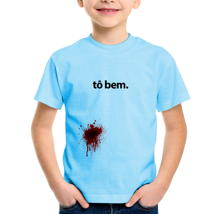 Camiseta Infantil tô bem - Azul Bebê