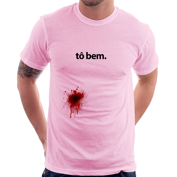 Camiseta tô bem - Rosa Bebê