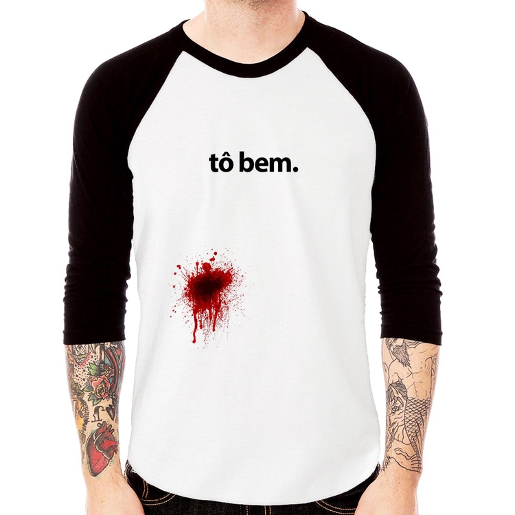 Camiseta Raglan tô bem Manga 3/4