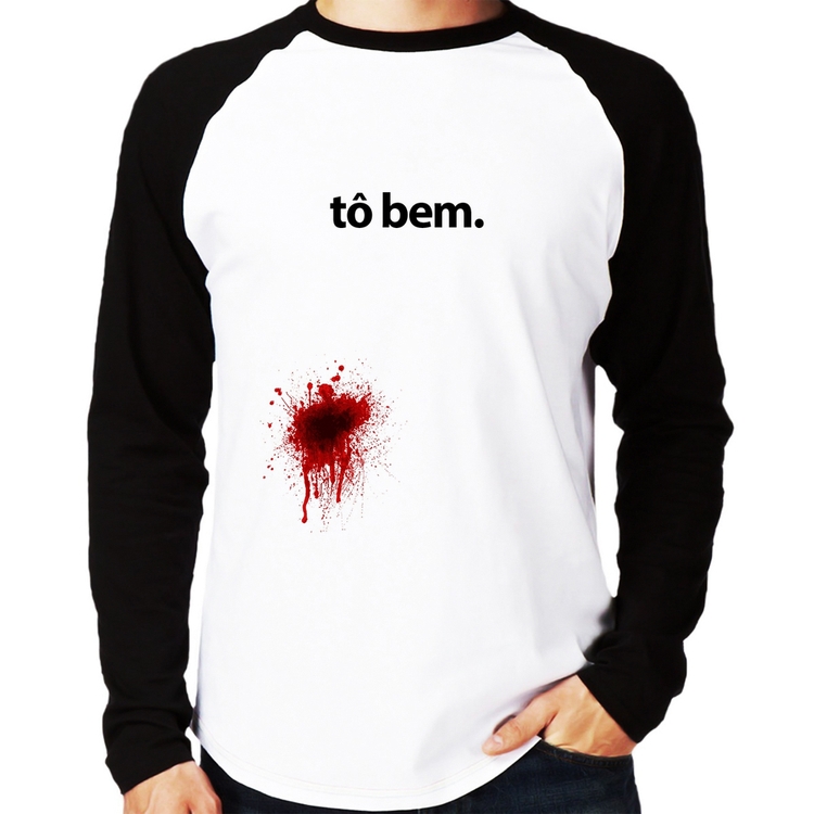 Camiseta Raglan tô bem Manga Longa