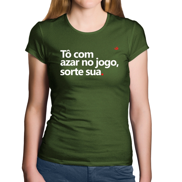 Baby Look Algodão Tô com azar no jogo, sorte sua - Musgo