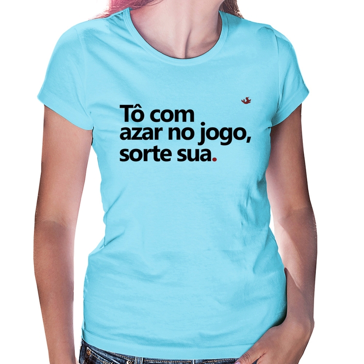 Baby Look Tô com azar no jogo, sorte sua - Azul Bebê