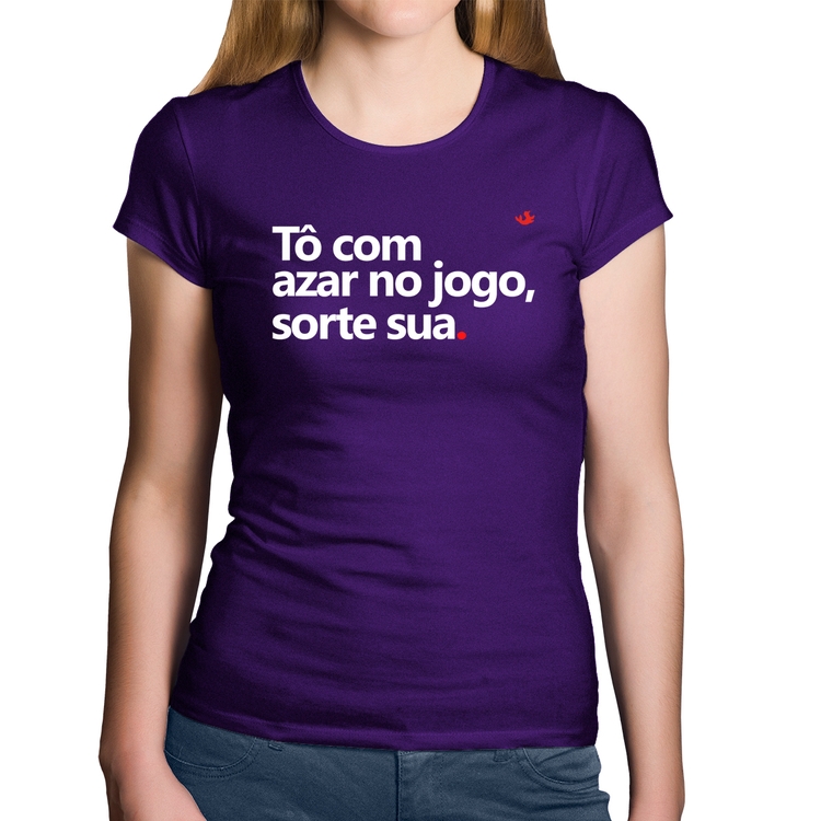 Baby Look Algodão Tô com azar no jogo, sorte sua - Roxa