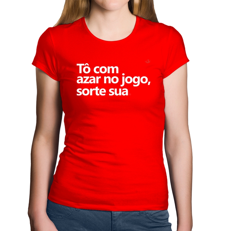 Baby Look Algodão Tô com azar no jogo, sorte sua - Vermelha