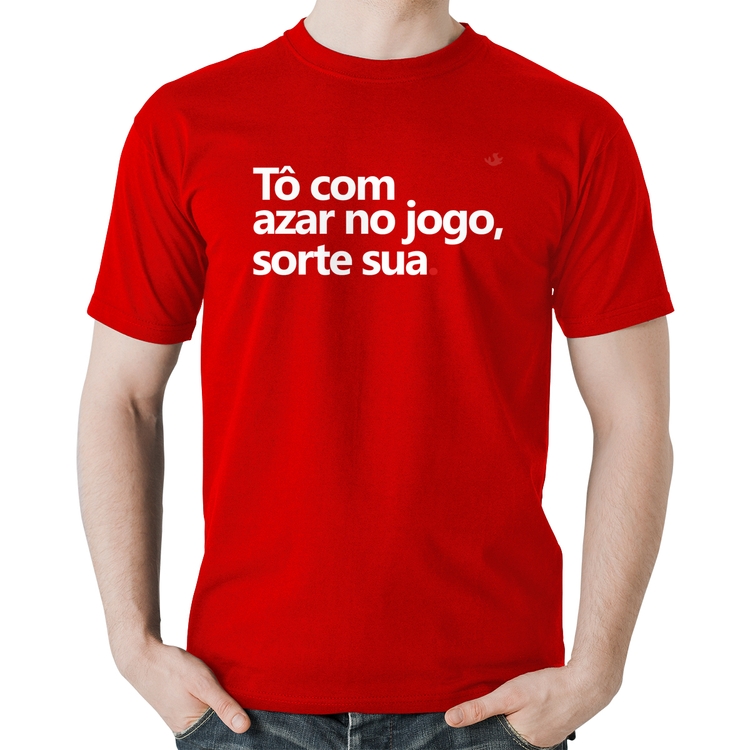 Camiseta Algodão Tô com azar no jogo, sorte sua - Vermelha