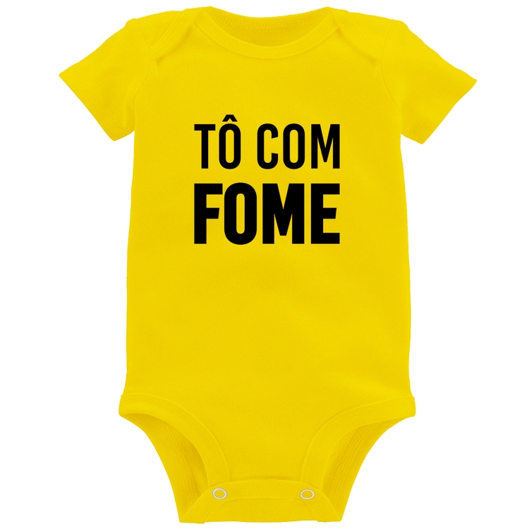 Body Bebê Tô com fome - Amarelo
