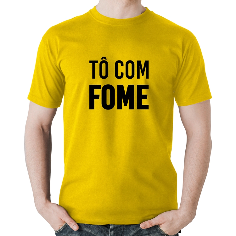 Camiseta Algodão Tô com fome - Amarela
