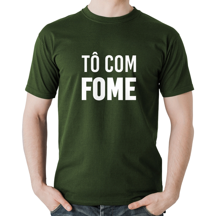 Camiseta Algodão Tô com fome - Musgo
