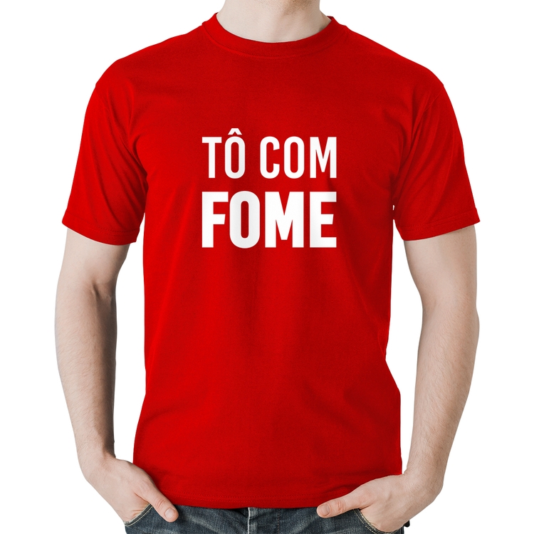 Camiseta Algodão Tô com fome - Vermelha