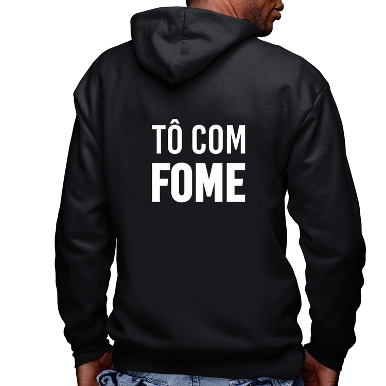 Blusa Moletom Tô com fome Masculina com Capuz e Zíper