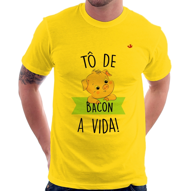 Camiseta Tô de bacon a vida! - Amarela