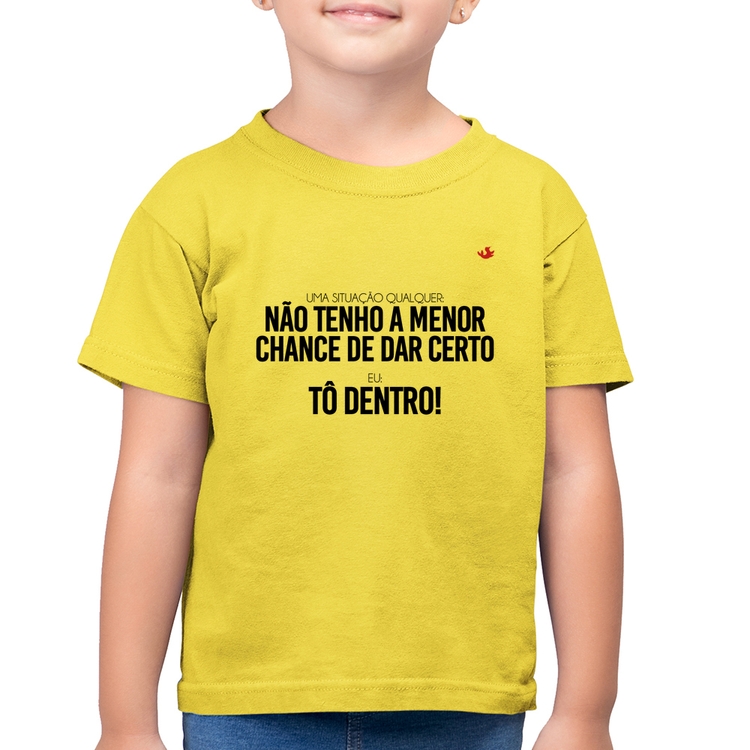 Camiseta Algodão Infantil Tô dentro! - Amarelo Canário