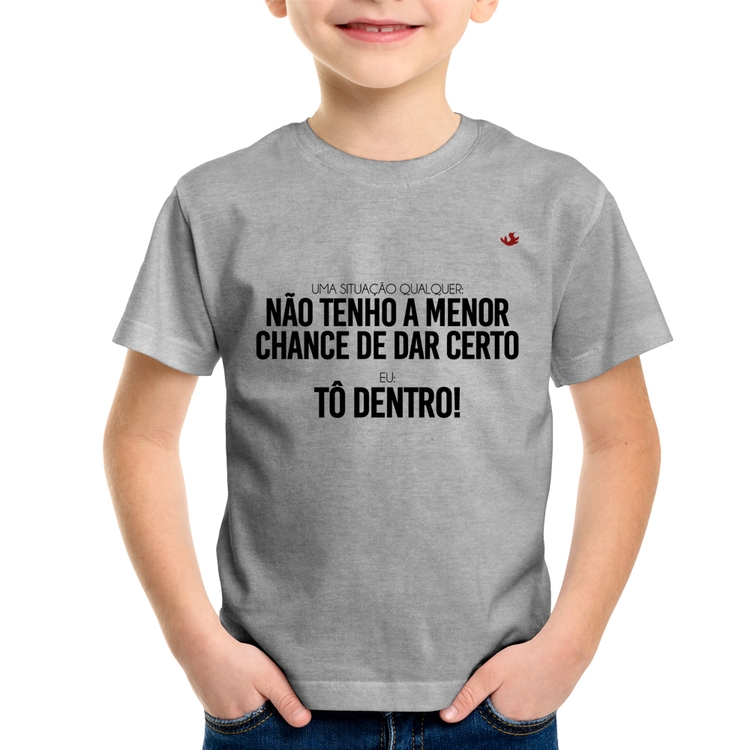 Camiseta Infantil Tô dentro! - Cinza