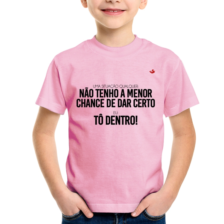 Camiseta Infantil Tô dentro! - Rosa Bebê