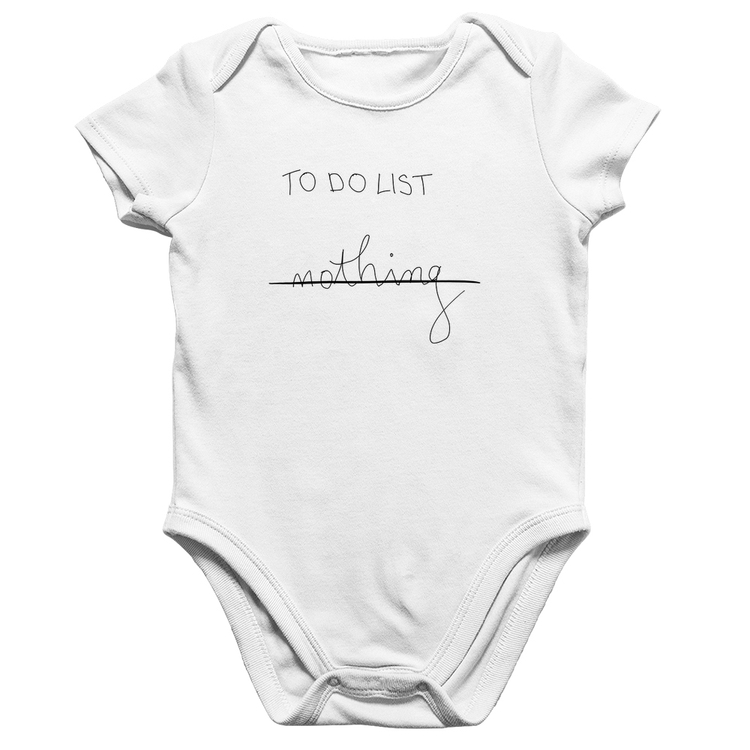 Body Bebê Algodão To do List: Nothing - Branco