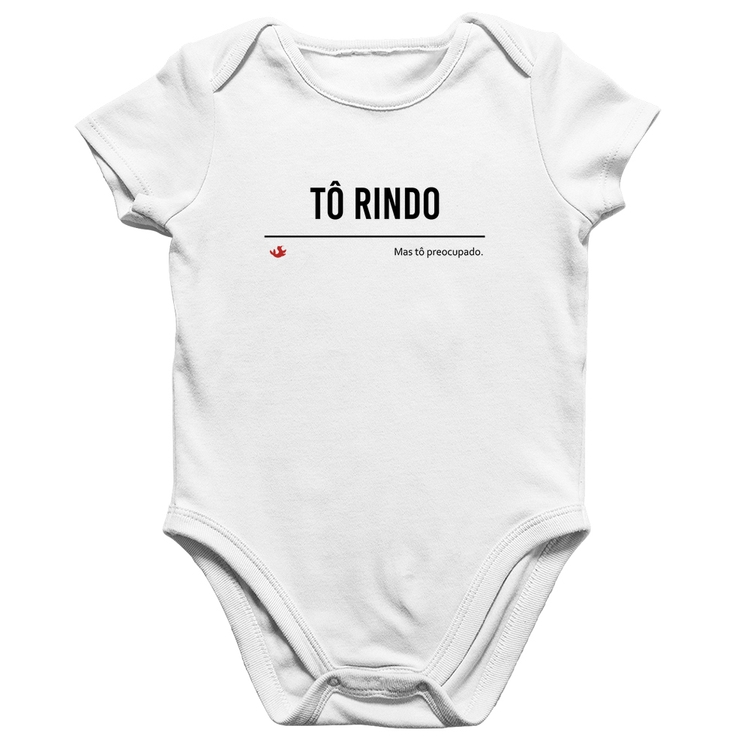Body Bebê Algodão Tô Rindo mas tô preocupado - Branco