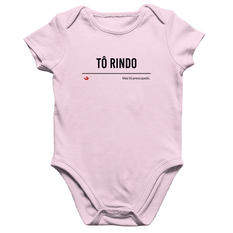 Body Bebê Algodão Tô Rindo mas tô preocupado - Rosa Bebê