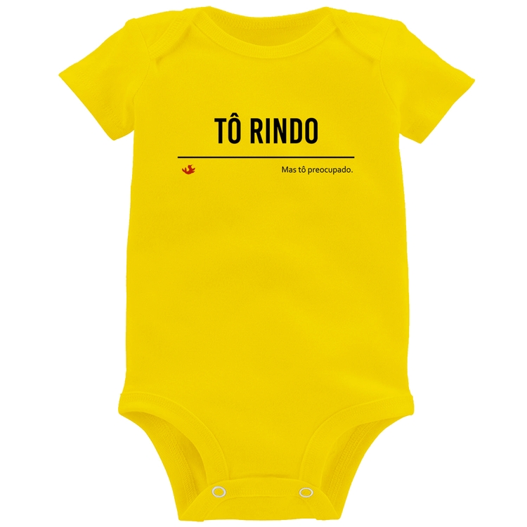 Body Bebê Tô Rindo mas tô preocupado - Amarelo