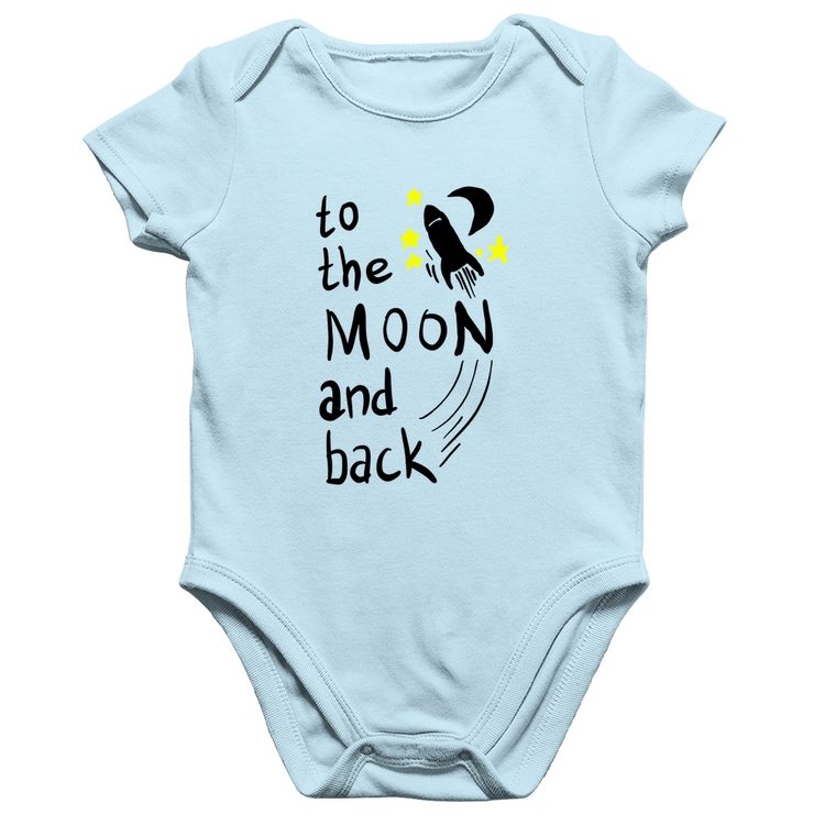 Body Bebê Algodão To the moon and back - Azul Bebê