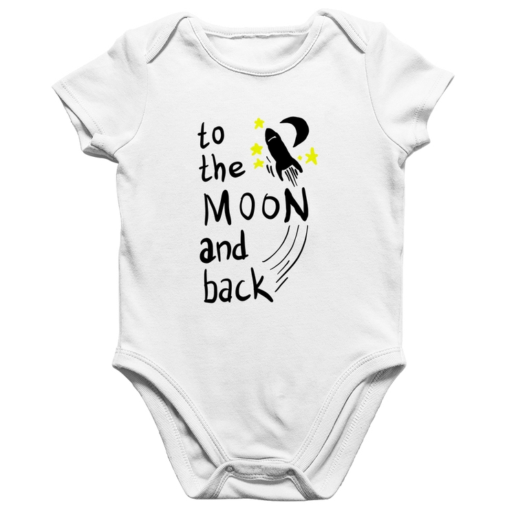 Body Bebê Algodão To the moon and back - Branco