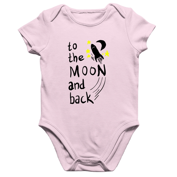 Body Bebê Algodão To the moon and back - Rosa Bebê