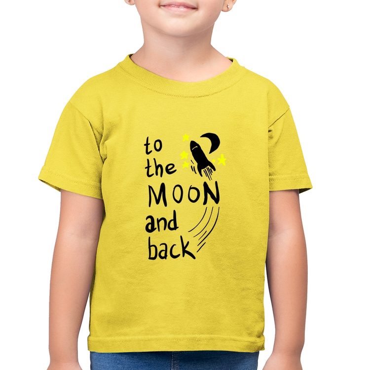 Camiseta Algodão Infantil To the moon and back - Amarelo Canário