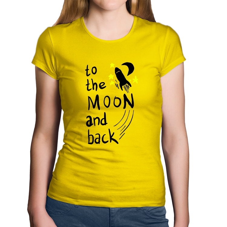 Baby Look Algodão To the moon and back - Amarela