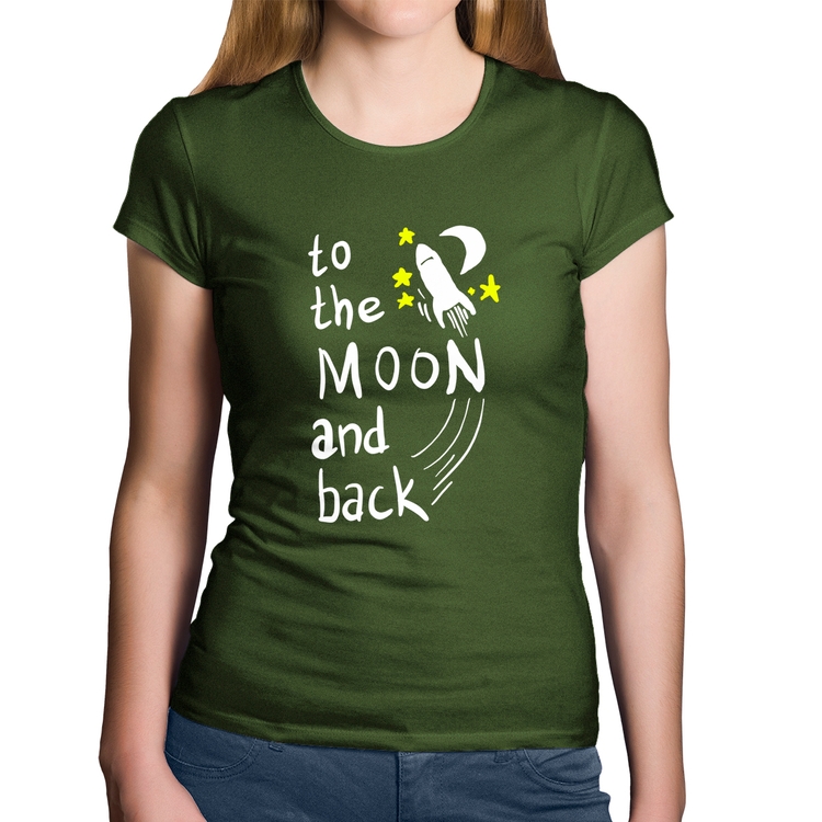 Baby Look Algodão To the moon and back - Musgo
