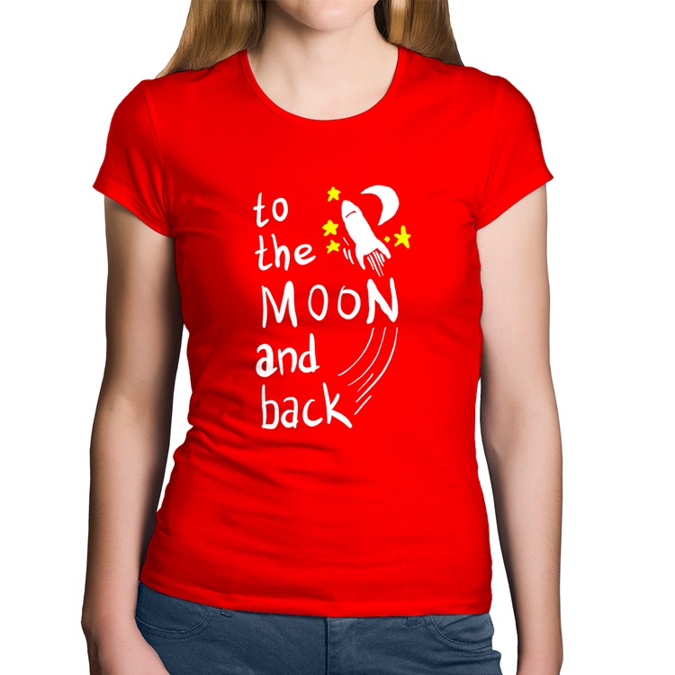 Baby Look Algodão To the moon and back - Vermelha