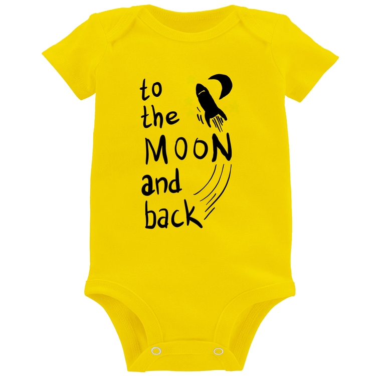 Body Bebê To the moon and back - Amarelo