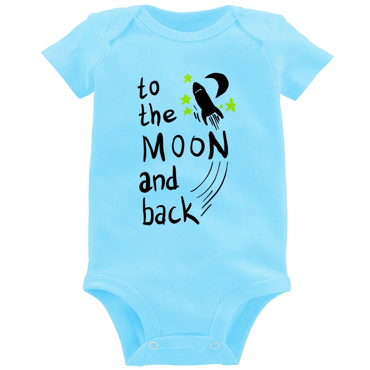 Body Bebê To the moon and back - Azul Bebê