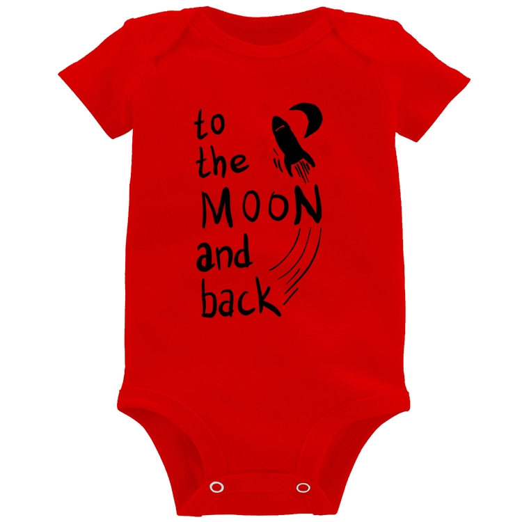 Body Bebê To the moon and back - Vermelho