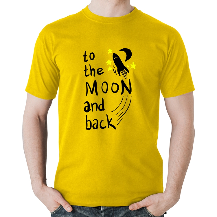 Camiseta Algodão To the moon and back - Amarela