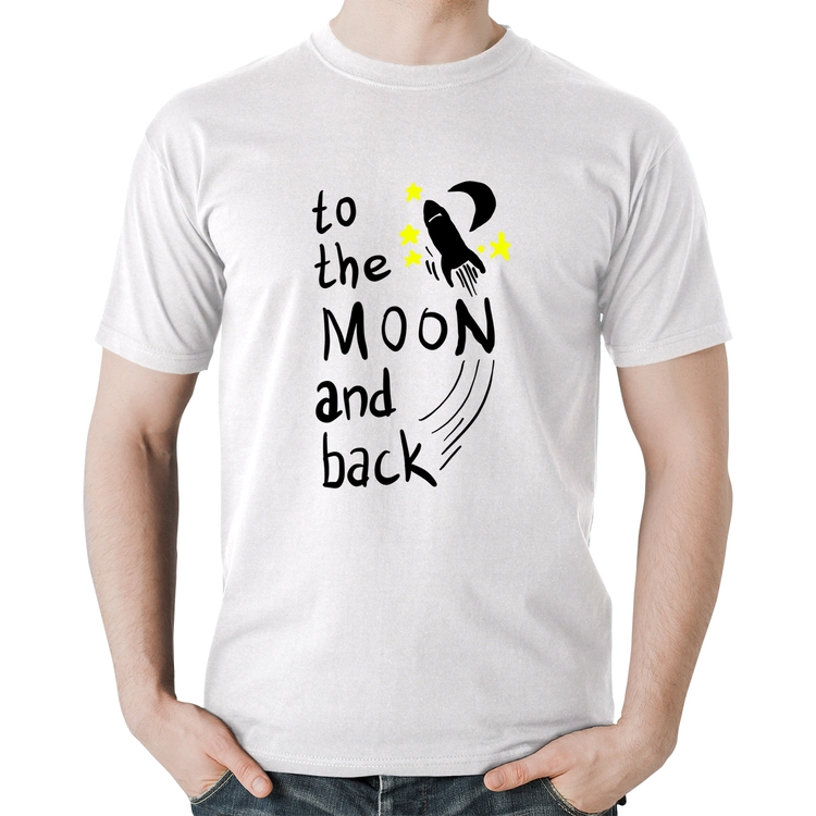 Camiseta Algodão To the moon and back - Branca