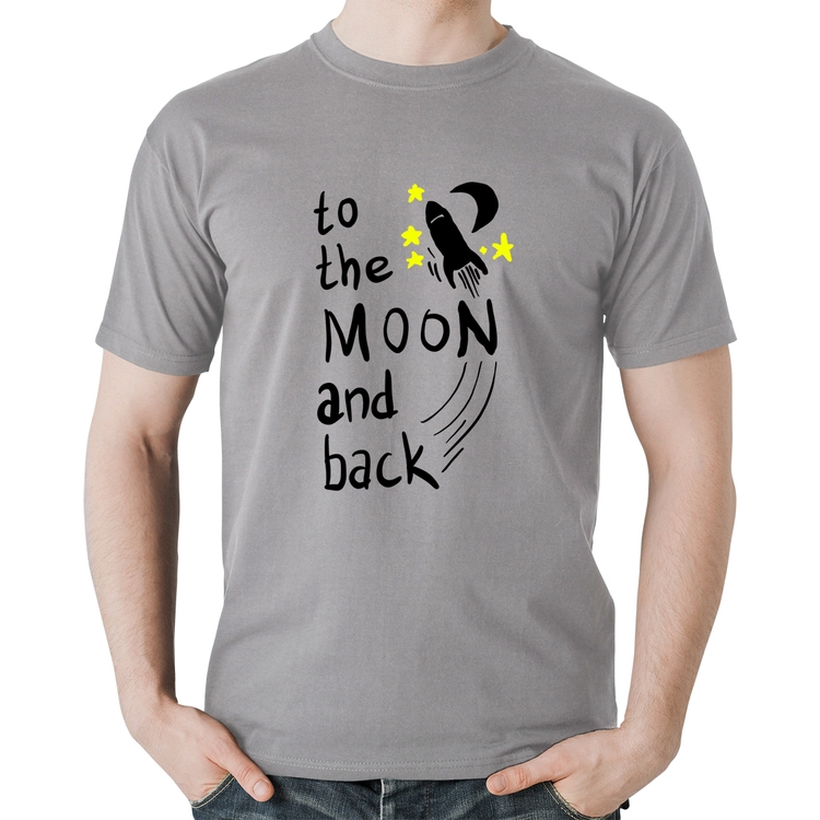 Camiseta Algodão To the moon and back - Cinza