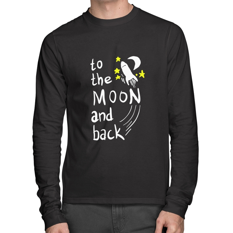 Camiseta Algodão To the moon and back Manga Longa