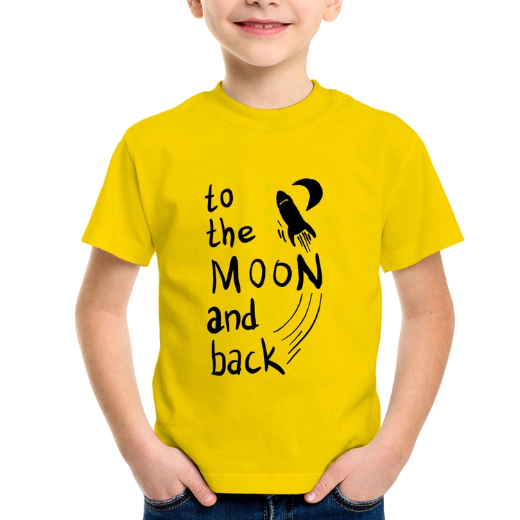 Camiseta Infantil To the moon and back - Amarela
