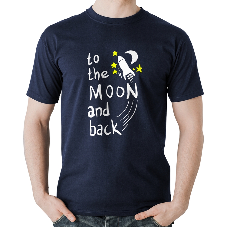 Camiseta Algodão To the moon and back - Marinho