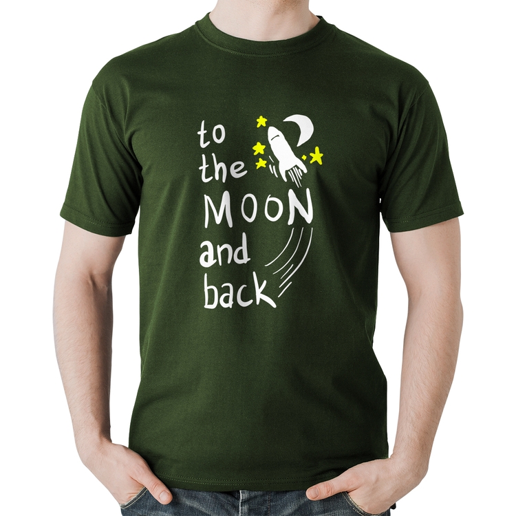 Camiseta Algodão To the moon and back - Musgo