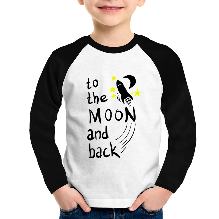 Camiseta Raglan Infantil To the moon and back Manga Longa
