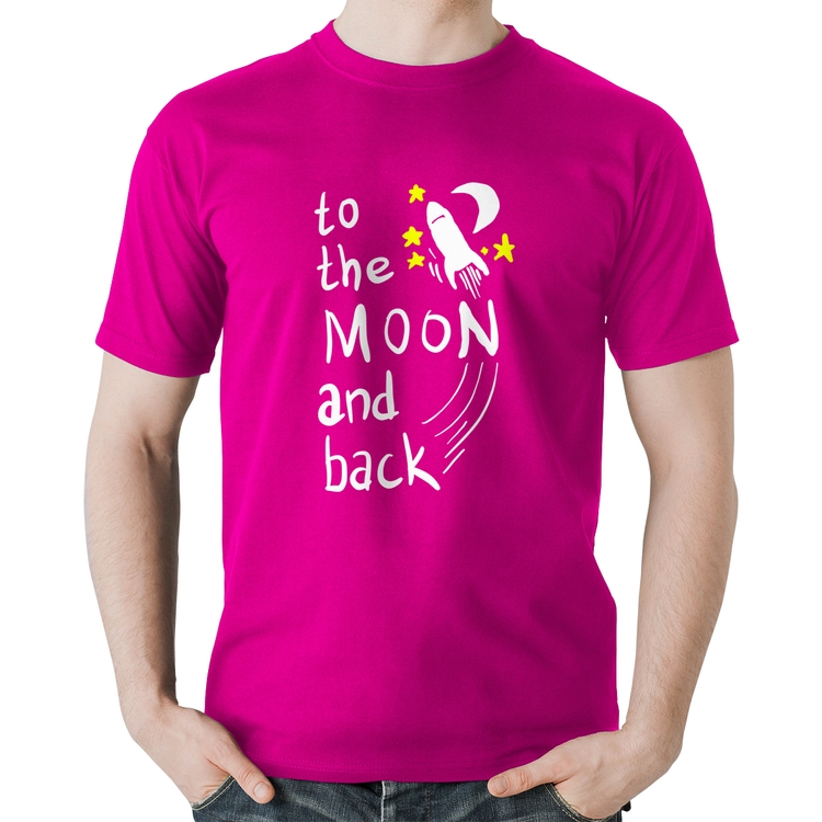 Camiseta Algodão To the moon and back - Rosa