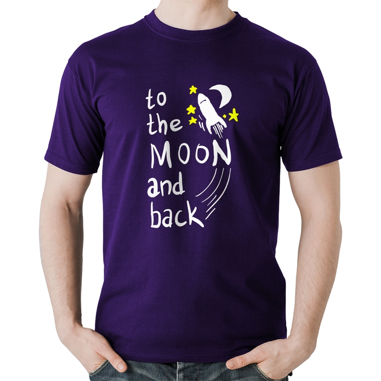 Camiseta Algodão To the moon and back - Roxa