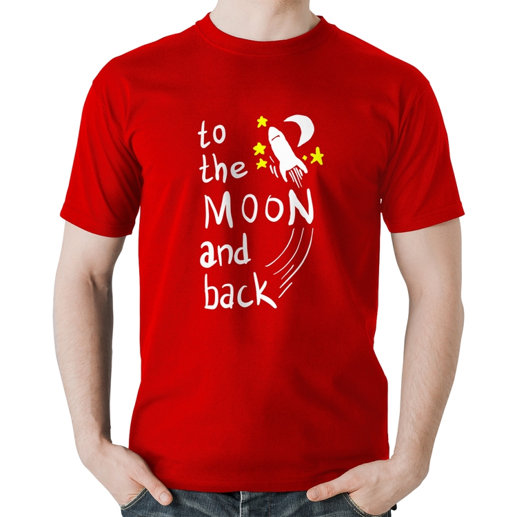 Camiseta Algodão To the moon and back - Vermelha