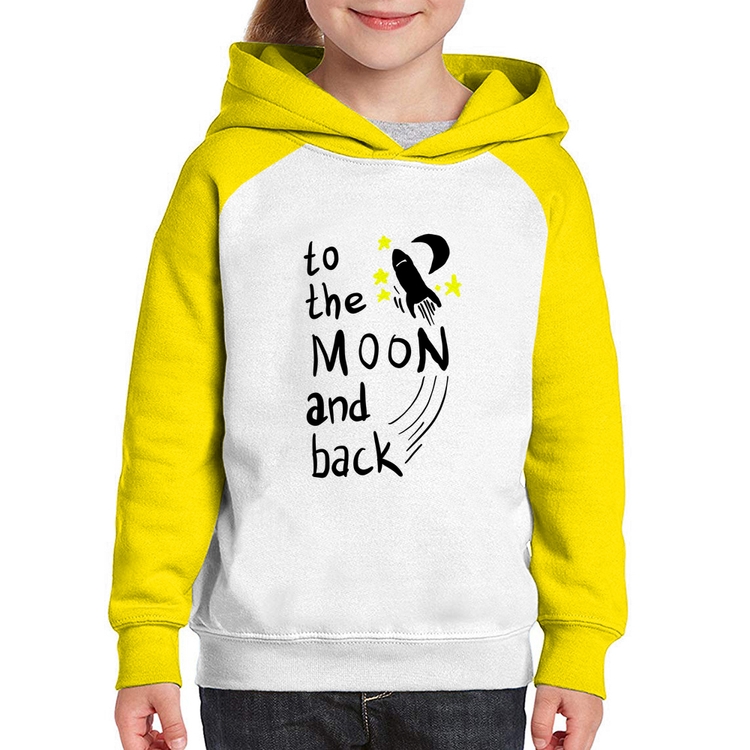 Moletom Infantil To the moon and back - Branco/Amarelo