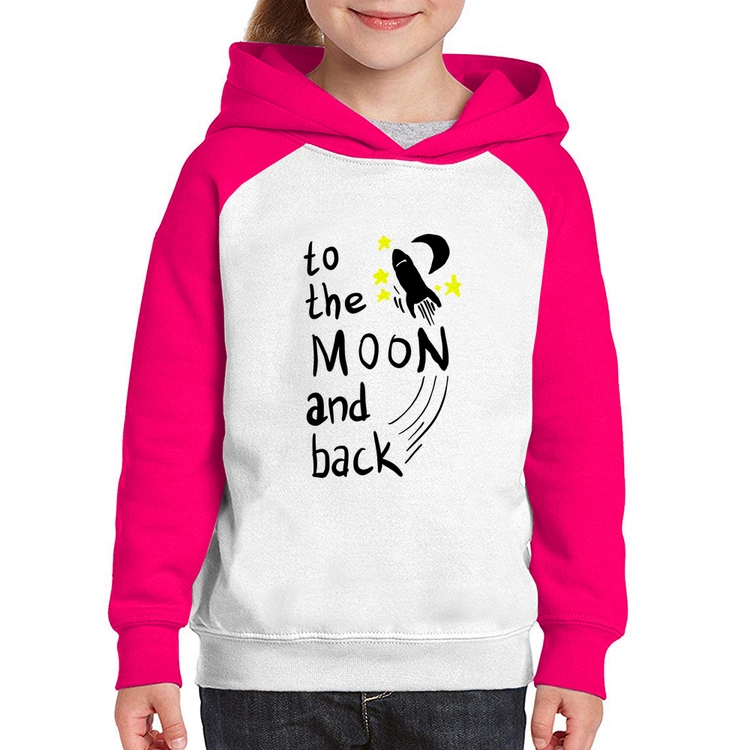 Moletom Infantil To the moon and back - Branco/Rosa