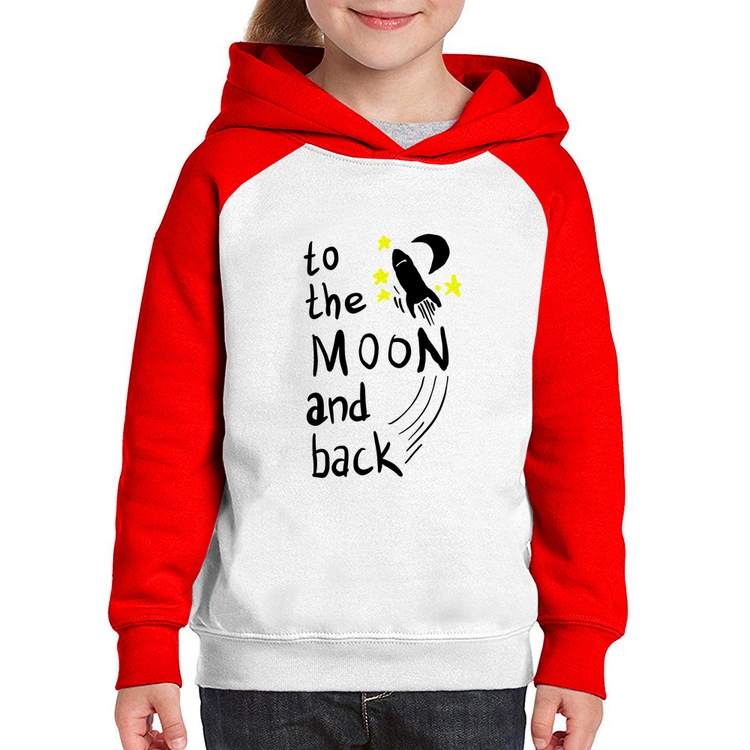 Moletom Infantil To the moon and back - Branco/Vermelho